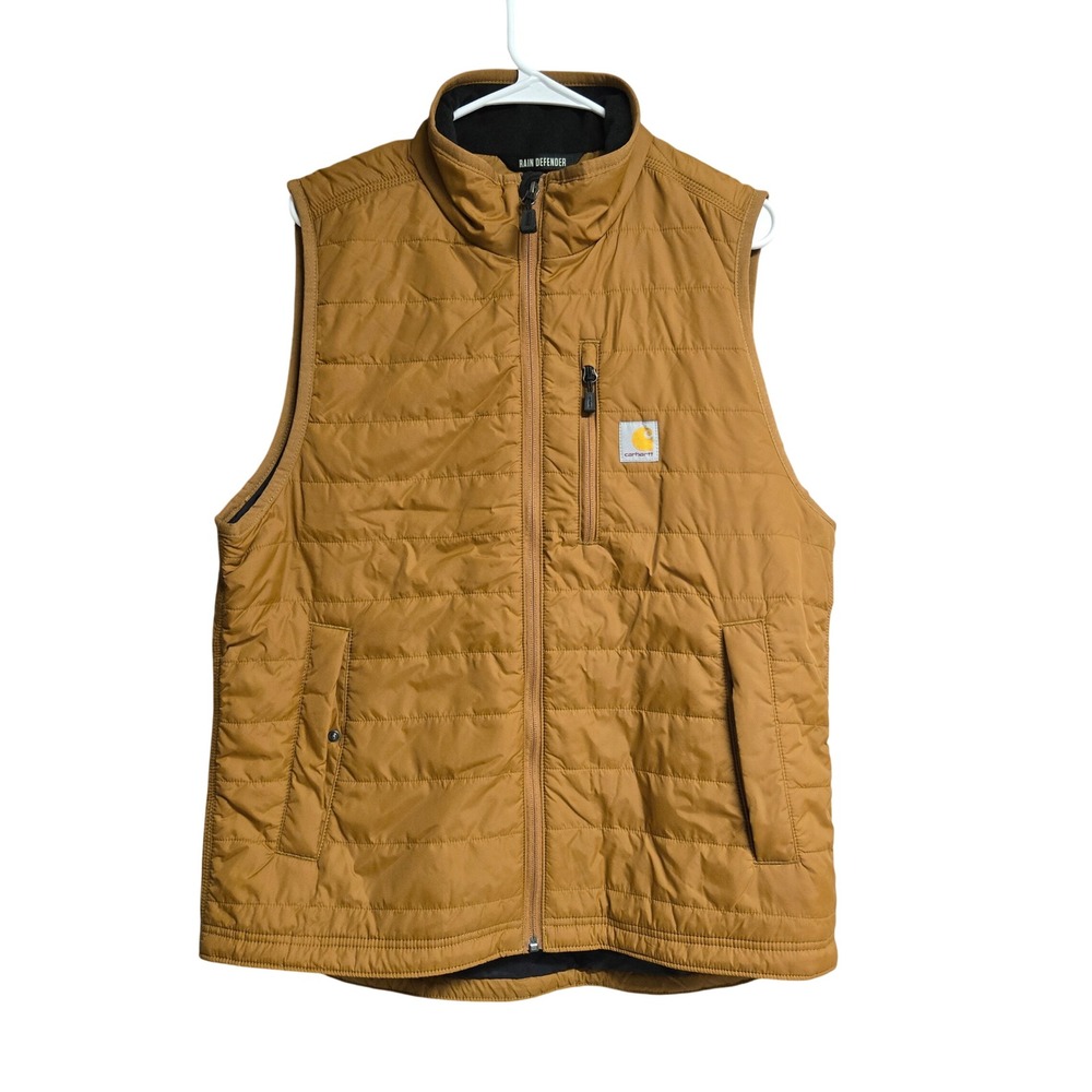 Carhartt Rain Defender Gilliam Vest Relaxed Fit Brown Quilted Puffer Men's Sz M